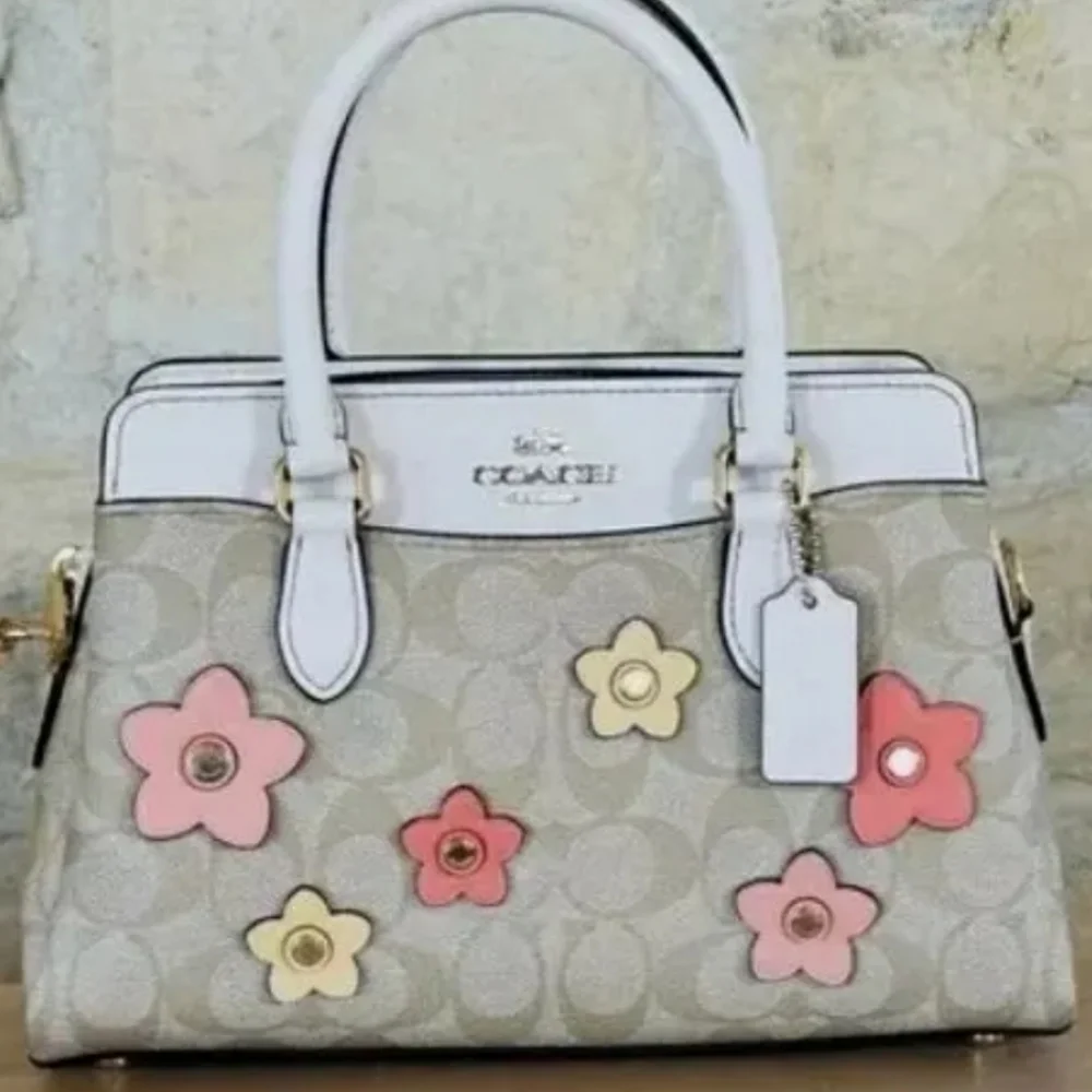 Coach NWT Signature Purse Bag + Crossby Strap Satchel Rare Floral Applique